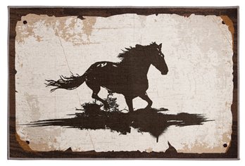 Running Horse Small Western Area Rug Doormat 24" x 36"