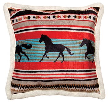 Wrangler Black Stallion Plush Pillow