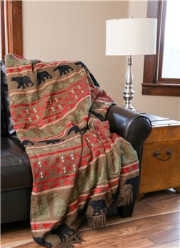 Carstens Bear Country Rustic Cabin Throw Blanket
