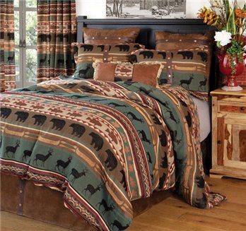 Skagit River Rustic Cabin Comforter Set, King