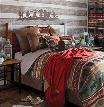 Carstens Backwoods Rustic Cabin Comforter Set, Queen