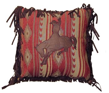 Carstens Southwestern Bronc Horse Throw Pillow 18" x 18"