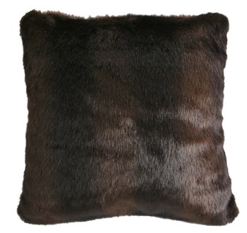 Carstens Brown Bear Faux Fur Pillow 18" x 18"