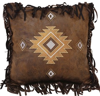 Carstens Old West Diamonds Faux Leather Throw Pillow 18" x 18"