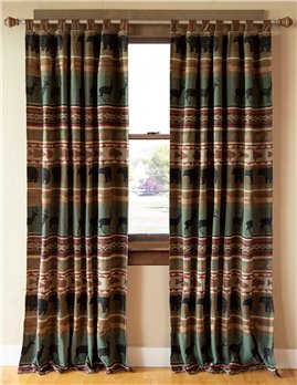 Skagit River Rustic Cabin Curtain Panels (Set of 2) 54" x 84"