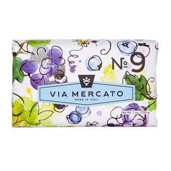 Via Mercato Bar Soap No 9. Grape Blackcurrant & Musk - 200G