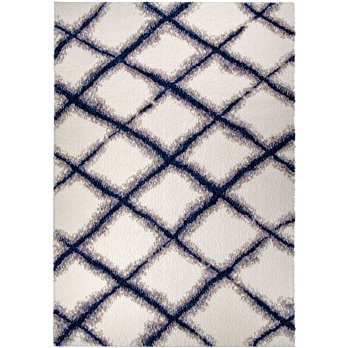 Line Trellis White 5'3"x7'6" Rug