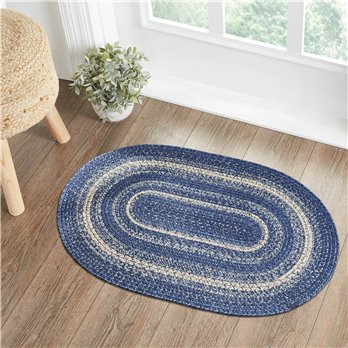 Great Falls Blue Jute Rug Oval 24x36