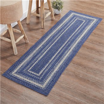 Great Falls Blue Jute Rug/Runner Rect w/ Pad 24x78