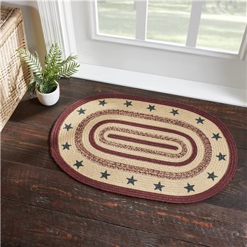 Potomac Jute Rug Oval Stencil Stars 24x36