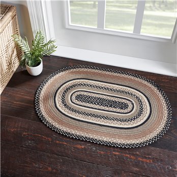 Sawyer Mill Charcoal Creme Jute Rug Oval 24x36