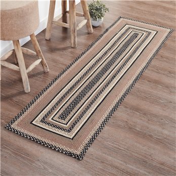 Sawyer Mill Charcoal Creme Jute Rug/Runner Rect w/ Pad 24x78