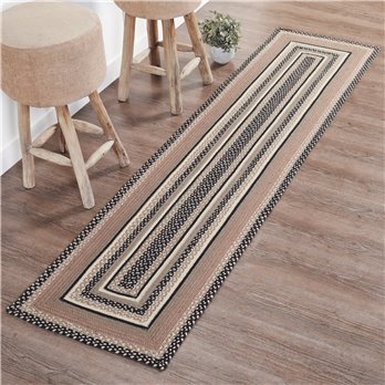 Sawyer Mill Charcoal Creme Jute Rug/Runner Rect w/ Pad 24x96