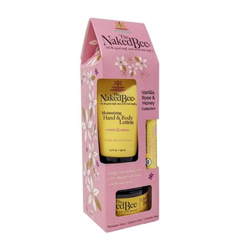 Naked Bee Vanilla, Rose & Honey Gift Collection Trio