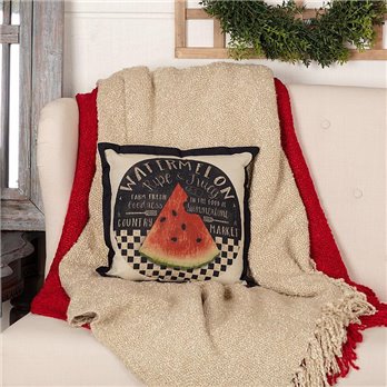 Farmer's Market Fresh Watermelon Pillow 12x12