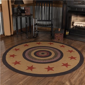 Landon Jute Rug Stencil Stars 6ft Round