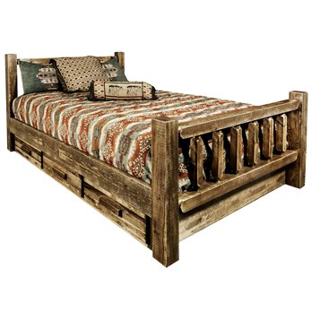 Homestead Twin Bed w/ Storage - Stain & Lacquer Finish