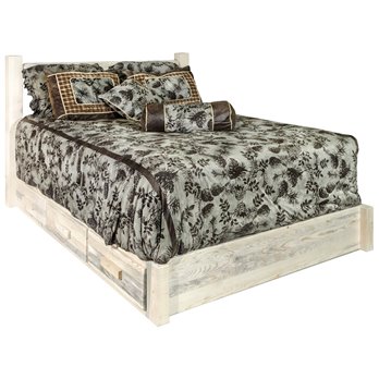 Homestead Full Platform Bed w/ Storage - Clear Lacquer Finish