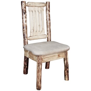 Glacier Captain's Chair w/ Upholstered Seat in Buckskin Pattern
