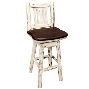 Montana Barstool w/ Back & Swivel - Clear Lacquer Finish