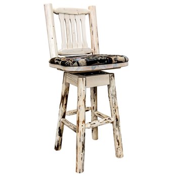 Montana Barstool w/ Back & Swivel - Clear Lacquer Finish