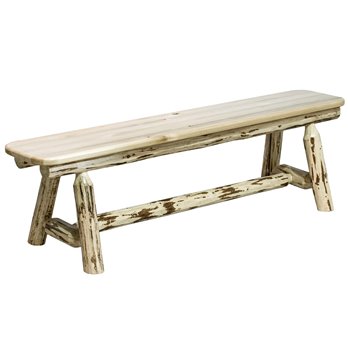 Montana Plank Style 6 Foot Bench - Clear Lacquer Finish