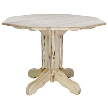 Montana Center Pedestal Table - Clear Lacquer Finish