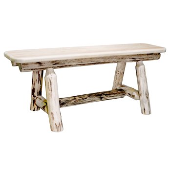 Montana Plank Style 45 Inch Bench - Clear Lacquer Finish