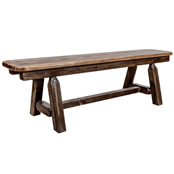 Homestead Plank Style 5 Foot Bench - Stain & Clear Lacquer Finish