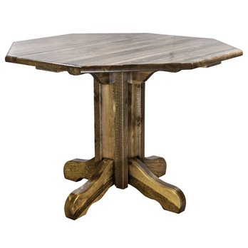 Homestead Center Pedestal Table - Stain & Clear Lacquer Finish