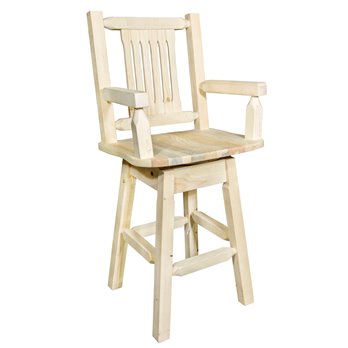 Homestead Captain's Barstool w/ Back & Swivel - Ready to Finish