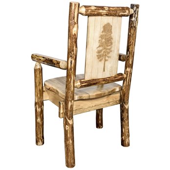 Glacier Captain's Chair w/ Laser Engraved Pine Tree Design