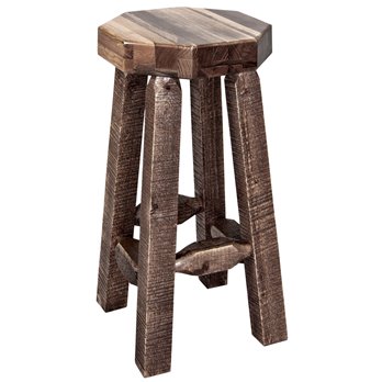 Homestead Backless Barstool - Stain & Clear Lacquer Finish