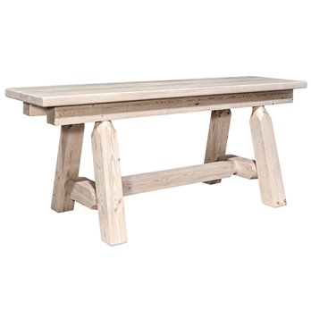 Homestead Plank Style 45 Inch Bench - Clear Lacquer Finish