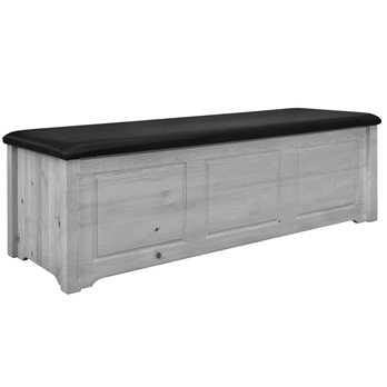 Homestead Blanket Chest w/ Saddle Upholstery - Stain & Clear Lacquer Finish