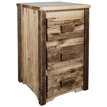 Homestead Nightstand w/ 3 Drawers - Stain & Lacquer Finish