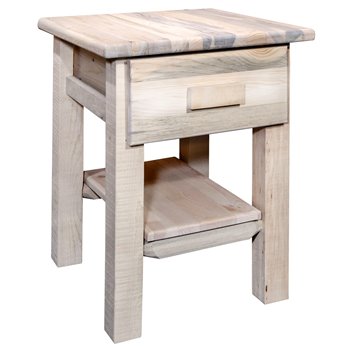 Homestead Nightstand w/ Drawer & Shelf - Clear Lacquer Finish