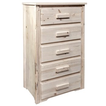 Homestead 5 Drawer Chest of Drawers - Clear Lacquer Finish