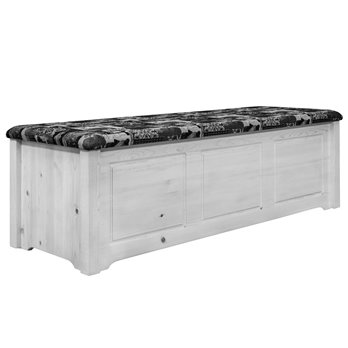 Homestead Blanket Chest w/ Woodland Upholstery - Stain & Clear Lacquer Finish