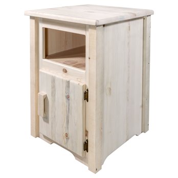 Homestead End Table w/ Right Hinged Door - Ready to Finish