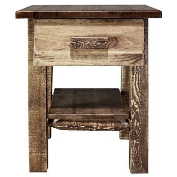 Homestead Nightstand w/ Drawer & Shelf - Stain & Clear Lacquer Finish