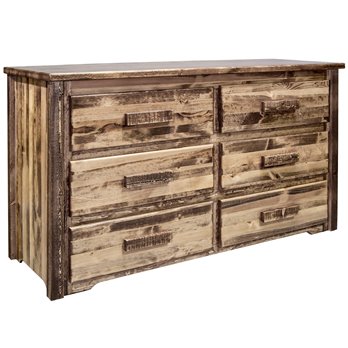 Homestead 6 Drawer Dresser - Stain & Clear Lacquer Finish