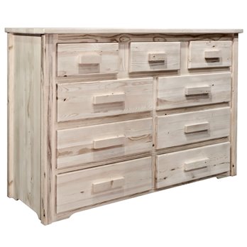 Homestead 9 Drawer Dresser - Clear Lacquer Finish
