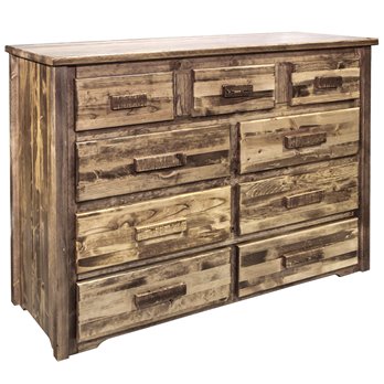 Homestead 9 Drawer Dresser - Stain & Clear Lacquer Finish