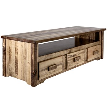 Homestead Sitting Chest/Entertainment Center - Stain & Clear Lacquer Finish