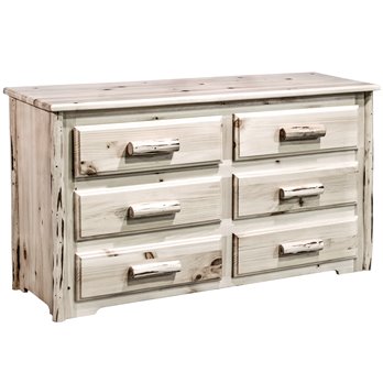 Montana 6 Drawer Dresser - Clear Lacquer Finish