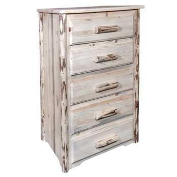 Montana 5 Drawer Chest of Drawers - Clear Lacquer Finish