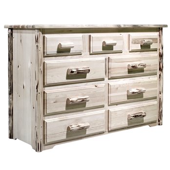 Montana 9 Drawer Dresser - Clear Lacquer Finish