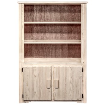Homestead Bookcase with Storage - Clear Lacquer Finish