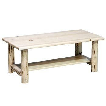 Montana Coffee Table w/ Shelf - Clear Lacquer Finish